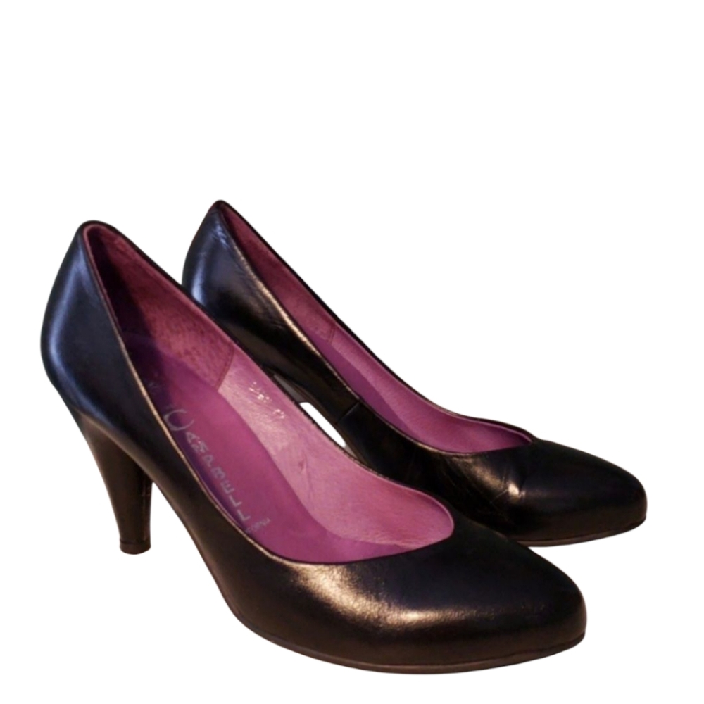 JEFFREY CAMPBELL Classic Black Leather‎ Lane Heels 7.5